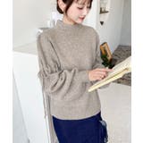 ボトルネックキャンディショルダーボリュームスリーブミックスニットプルオーバー | moment+ | 詳細画像26 