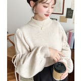 ボトルネックキャンディショルダーボリュームスリーブミックスニットプルオーバー | moment+ | 詳細画像29 