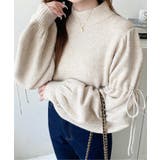 ボトルネックキャンディショルダーボリュームスリーブミックスニットプルオーバー | moment+ | 詳細画像31 