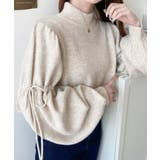 ボトルネックキャンディショルダーボリュームスリーブミックスニットプルオーバー | moment+ | 詳細画像34 