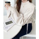 ボトルネックキャンディショルダーボリュームスリーブミックスニットプルオーバー | moment+ | 詳細画像35 