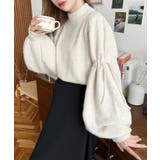 ボトルネックキャンディショルダーボリュームスリーブミックスニットプルオーバー | moment+ | 詳細画像40 