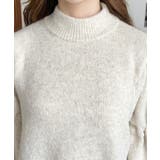 ボトルネックキャンディショルダーボリュームスリーブミックスニットプルオーバー | moment+ | 詳細画像41 