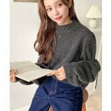 ボトルネックキャンディショルダーボリュームスリーブミックスニットプルオーバー | moment+ | 詳細画像8 