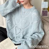 モヘア混ハート柄ニット | moment+ | 詳細画像1 