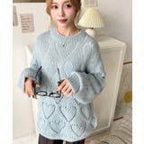 モヘア混ハート柄ニット | moment+ | 詳細画像3 