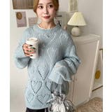 モヘア混ハート柄ニット | moment+ | 詳細画像8 