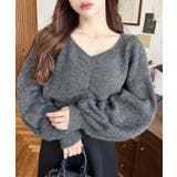 アルパカライクフロントシャーリングミックスニットプルオーバー | moment+ | 詳細画像37 