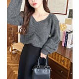 アルパカライクフロントシャーリングミックスニットプルオーバー | moment+ | 詳細画像40 