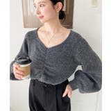 アルパカライクフロントシャーリングミックスニットプルオーバー | moment+ | 詳細画像44 