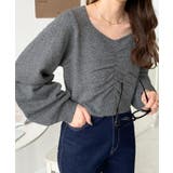 アルパカライクフロントシャーリングミックスニットプルオーバー | moment+ | 詳細画像45 