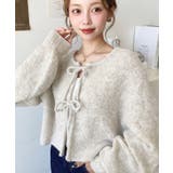 前後2WAYブークレニットリボンカーディガン | moment+ | 詳細画像15 