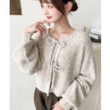 前後2WAYブークレニットリボンカーディガン | moment+ | 詳細画像17 