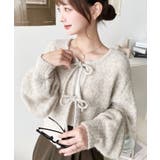 前後2WAYブークレニットリボンカーディガン | moment+ | 詳細画像18 