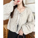 前後2WAYブークレニットリボンカーディガン | moment+ | 詳細画像2 