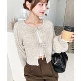 前後2WAYブークレニットリボンカーディガン | moment+ | 詳細画像19 