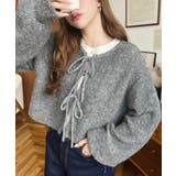 前後2WAYブークレニットリボンカーディガン | moment+ | 詳細画像36 