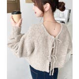 前後2WAYブークレニットリボンカーディガン | moment+ | 詳細画像61 