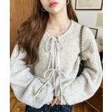 前後2WAYブークレニットリボンカーディガン | moment+ | 詳細画像8 