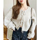 前後2WAYブークレニットリボンカーディガン | moment+ | 詳細画像9 