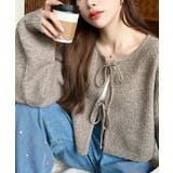 前後2WAYポップコーン編みスカラップリボンミックスニットカーディガン | moment+ | 詳細画像12 