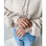 前後2WAYポップコーン編みスカラップリボンミックスニットカーディガン | moment+ | 詳細画像30 