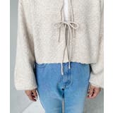 前後2WAYポップコーン編みスカラップリボンミックスニットカーディガン | moment+ | 詳細画像31 