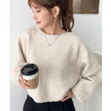 前後2WAYポップコーン編みスカラップリボンミックスニットカーディガン | moment+ | 詳細画像35 