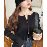 Wジップリブニットカーディガン | moment+ | 詳細画像12 