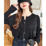 Wジップリブニットカーディガン | moment+ | 詳細画像13 