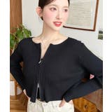 Wジップリブニットカーディガン | moment+ | 詳細画像18 