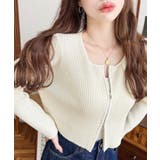 Wジップリブニットカーディガン | moment+ | 詳細画像37 