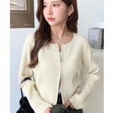 Wジップリブニットカーディガン | moment+ | 詳細画像44 