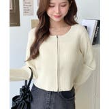 Wジップリブニットカーディガン | moment+ | 詳細画像48 