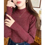 ボトルネックラメニットプルオーバ 12G | moment+ | 詳細画像47 