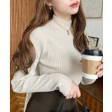 ナチュラル | ボトルネックラメニットプルオーバ 12G | moment+