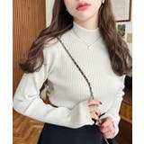 アイボリー | ボトルネックラメニットプルオーバ 12G | moment+