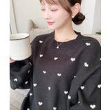 クルーネックニットハート柄ジャガードニットプルオーバー | moment+ | 詳細画像24 