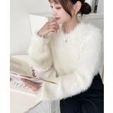 クルーネックショート丈ロングフェザーニットプルオーバー | moment+ | 詳細画像12 