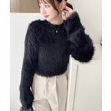 クルーネックショート丈ロングフェザーニットプルオーバー | moment+ | 詳細画像18 