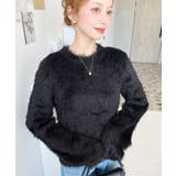 クルーネックショート丈ロングフェザーニットプルオーバー | moment+ | 詳細画像22 