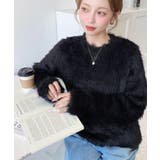 クルーネックショート丈ロングフェザーニットプルオーバー | moment+ | 詳細画像24 