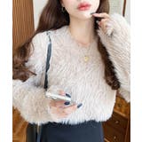 クルーネックショート丈ロングフェザーニットプルオーバー | moment+ | 詳細画像25 