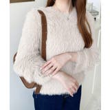 クルーネックショート丈ロングフェザーニットプルオーバー | moment+ | 詳細画像29 