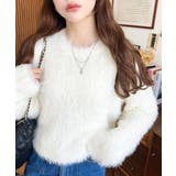 クルーネックショート丈ロングフェザーニットプルオーバー | moment+ | 詳細画像3 