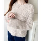 クルーネックショート丈ロングフェザーニットプルオーバー | moment+ | 詳細画像31 