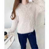 クルーネックショート丈ロングフェザーニットプルオーバー | moment+ | 詳細画像32 