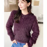 クルーネックショート丈ロングフェザーニットプルオーバー | moment+ | 詳細画像34 