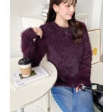 クルーネックショート丈ロングフェザーニットプルオーバー | moment+ | 詳細画像38 