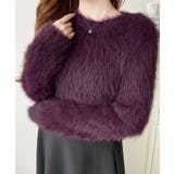 クルーネックショート丈ロングフェザーニットプルオーバー | moment+ | 詳細画像39 